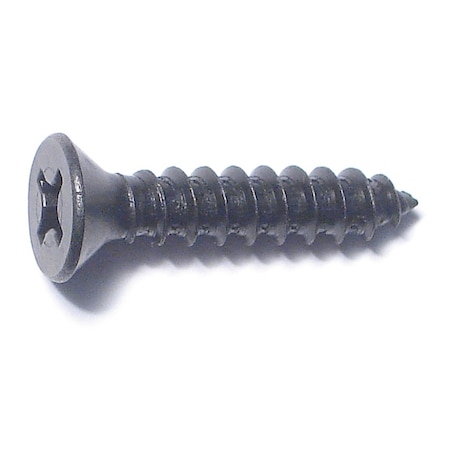 Midwest Fastener Sheet Metal Screw, #12 x 1-1/2 in, Black Steel Flat Head Phillips Drive, 6 PK 79464